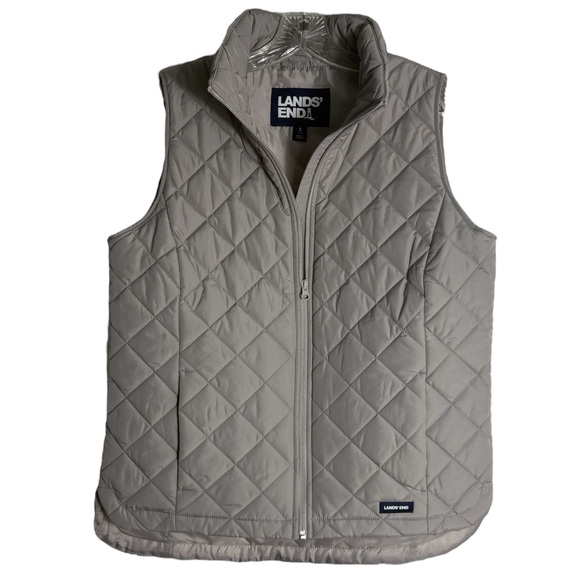 LANDS" END Quilted Vest in Gray Size Small (4-6) -- PERFECT FOR FALL!!! - Picture 2 of 7